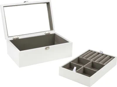 Produktbild von HI 56383 Schmuckkasten mit 4 Fächer und 6 Ringleisten