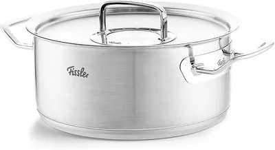 Imagen del producto de Silecomplaza Colección Original-Profi / Sartén para asar (diámetro 24 cm, 4,6 litros) - Olla de acero inoxidable, sartén para asar con tapa de metal - Compatible con inducción