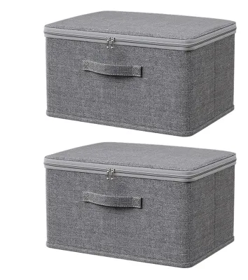 Imagen del producto de Caja de almacenamiento de tela con asas, gran capacidad