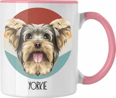 Produktbild von Trendation - Yorkie Besitzer Tasse Geschenk Lustiger Spruch Geschenkidee Yorkie Mama Papa (Rosa)