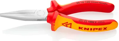 Produktbild von Knipex langbeckzange verchromt, isoliert mit zweifarbigen - 30 16 160 SB