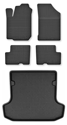 Produktbild von Gummimatten + Kofferraumwanne für Dacia Logan II 2012- (Kombi) – Schwarz, Semi-Universal, angepasst – Wielganizator Semi-Universal