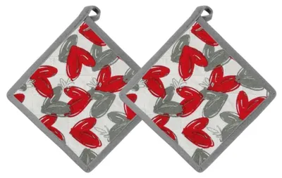 2er-Set Topflappen aus Baumwolle, 20 x 20 cm, waschbar