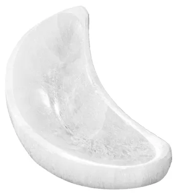 Selenit-Halbmondschale 10 x 5,5 cm zum Aufladen von Edelsteinen