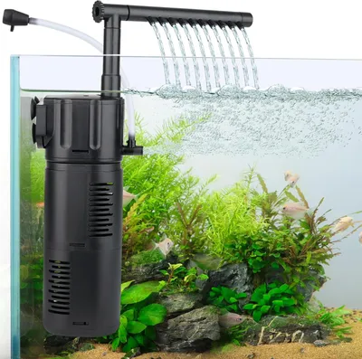 Imagen del producto de Filtro interno para acuarios, regulable, con un caudal de 1200 litros por hora, adecuado para acuarios de 114 a 303 litros