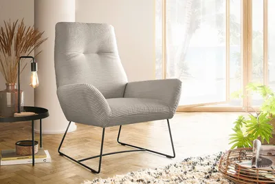 Produktbild von KAWOLA Sessel BISA Cord steingrau