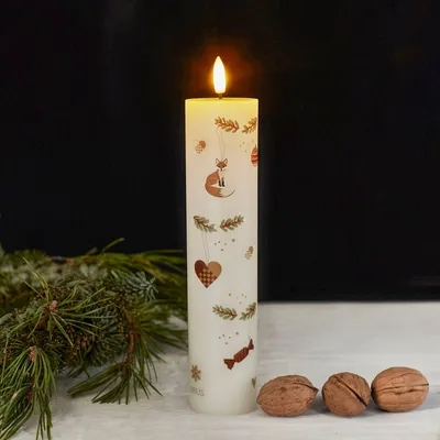 Produktbild von LED Weihnachtskerze Mie - weiß gold
