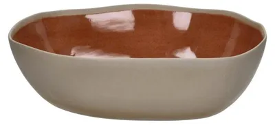Productafbeelding van Pomax Primeval serveerschaal, gemaakt van porselein, terracotta, afmetingen: L 36,3 x B 33 x H 10 cm