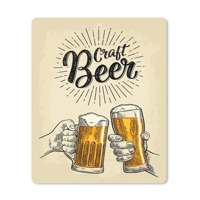Produktbild von MuchoWow® Mauspad Mousepad Mannshöhle - Bier - Vintage - Prost 30x40 cm - Mousepads - Maus Mat - Pad - Mausunterlage - Mausmatten