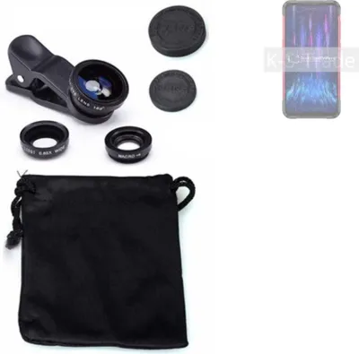 Produktbild von K-S-Trade Smartphone Kamera Linsen Set Kompatibel mit Doogee S97 Pro 3in1 Clip-On Kamera Adapter Macro Weitwinkel FishEye Fischauge Objektiv Linse