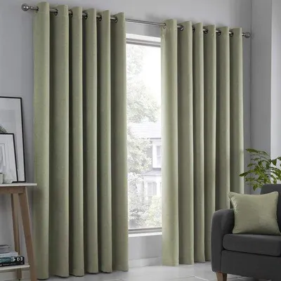 Zdjęcie produktu dla Zasłony 168 x 229 cm - Zielony (Saliegroen) - Termiczne - Idealne do sypialni lub salonu - sklep internetowy