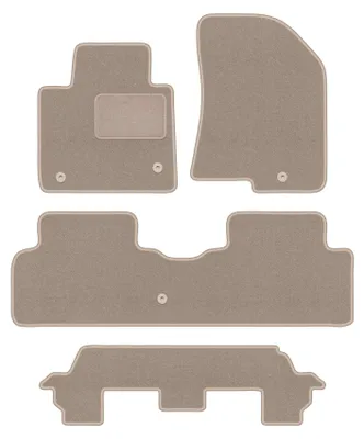 Produktbild von Auto-Fußmatten Velours beige für: Kia Carens IV 2013-2018 Minivan 7-Sitzer