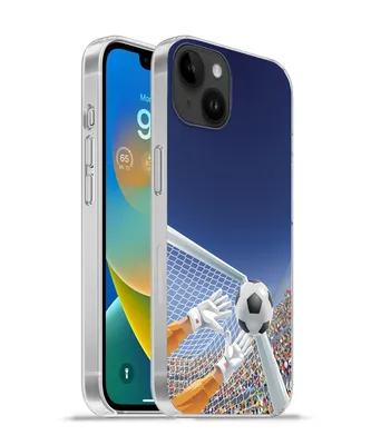 Produktbild von MuchoWow® Handyhülle Schutzhülle Hülle für Apple iPhone 14 Plus - Soft case Eine Illustration eines Torwarts, der den Fußball stoppt - Junge - Mädchen - Kind Silikon Softcase Handy Hülle - Abbildung