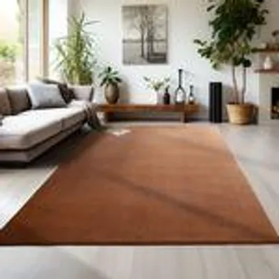 Produktbild von Moderner flauschiger Kurzflor Teppich einfarbig, rutschfest, waschbar & soft - perfekter Komfort für Zuhause, Größe: 80 x 150 cm, Farbe: Braun