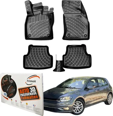 Produktbild von Trimak Autofußmatten kompatibel mit Volkswagen Golf VII 2012 - 2020 Allwetter Gummimatten