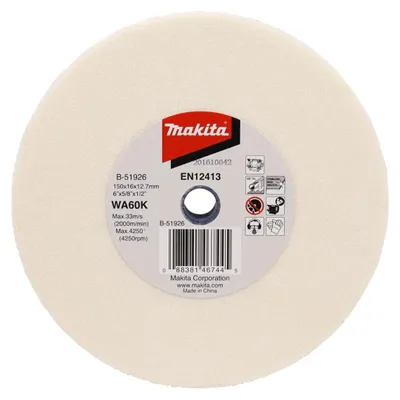 Zdjęcie produktu dla Tarcza szlifierska Makita, 150 x 16 x 12,7 mm, WA60 150 x 16 x 12,7 mm - WA60