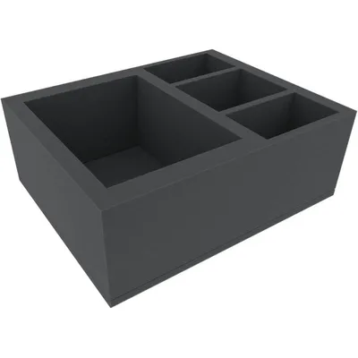 Produktbild von 125 mm Schaumstoffeinlage mit 4 Fächern für Miniaturen & Modelle