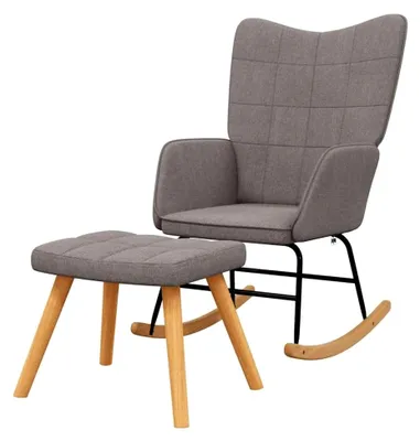 Produktbild von Schaukelstuhl mit Fußstütze, Schaukelstuhl, Taupe, Stoff