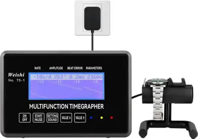 Zdjęcie produktu dla WeiShi 100~240V Mechaniczny Zegarek Czasomierz Odchylenie Amplitudy Polaryzacja Kąt Podnoszenia Test Cyklu Wielofunkcyjny Instrument Kalibracyjny Dotykowy Ekran Domowy Sklep Zegarmistrzowski Naprawy Narzędzie Użytkowe