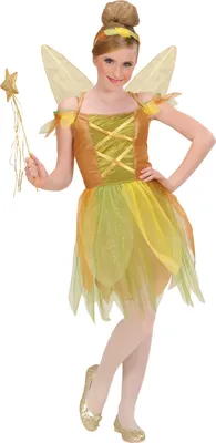 Produktbild von GOLDENE WALDFEE (Kleid, Flügel, Haarreif) Größe 128 5-7 years