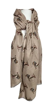 Produktbild von leicht wärmend Schal DACKEL Natur 85x180 Tuch Modetuch