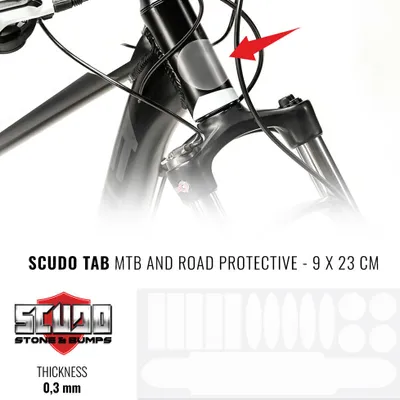 Image de Kit adhésif de protection de cadre de vélo transparent, 9 x 23 cm, épaisseur 0,3 mm