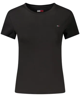 Produktbild von Nachhaltiges Damen T-Shirt Schwarz – Kurzarm mit Logo-Stickerei