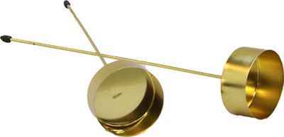 4-TLG. Set Adventskranz-Stecker aus  Metall - Adventskranzhalter - Kerzenhalter für Adventskranz - Teelichthalter für Adventskranz (Teelichthalter L 20 cm - Gold)
