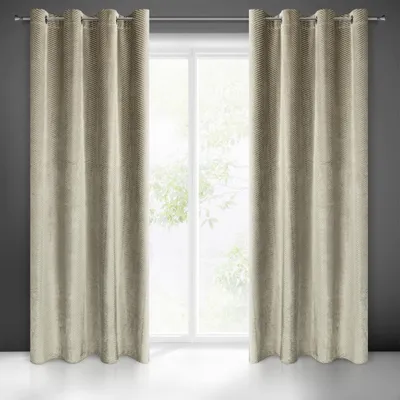 Produktbild von Vorhang LUSSI dunkelbeige 140x250 cm  Ösen Ösenvorhang