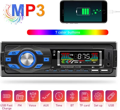 Obrázek produktu pro Automobilový radio Audio 1Din Bluetooth Stereo MP3 Player Fm přijímač černý