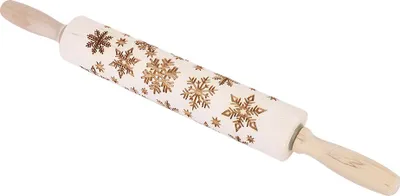 Obrázok produktu pre Christmas Wooden Rolling Pins Engraved Embossing Dough Pin with Snowflake Pattern Baking Tool