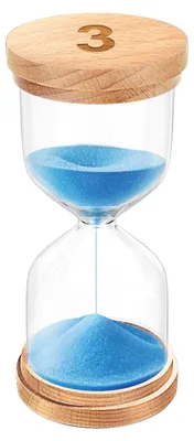 Produktbild von Sanduhr - 3 Minuten Timer mit blauem Sand - Dekoration für Büro, Wohnzimmer und Küche