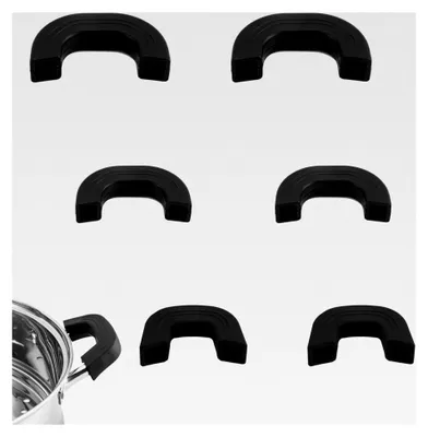 Produktbild von 3 Paar Silikon Topfgriffe Hitzeschutz für Töpfe, Pfannen und Grillplatten (schwarz, 3 Größen)