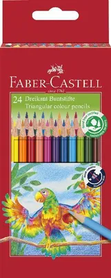 Produktbild von Faber Castell Buntstift Dreikant 3,0 mm 24er Kartonetui