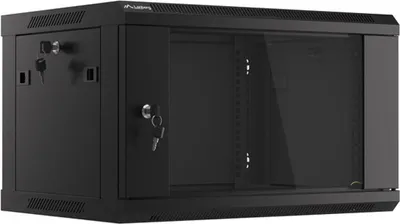 Obrázek produktu pro Lanberg Rack Wandschrank 48,30cm (19") 6U/600X450 Glastür schwarz (WF01-6406-10B)