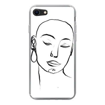 Produktbild von MuchoWow® Handyhülle Schutzhülle Hülle für iPhone 7 Frau - Gesicht - Porträt Silikon Softcase Handy Hülle - Kartenhalter