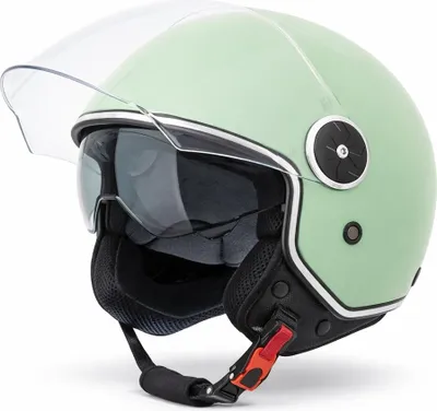 Produktbild von VINZ Tobia Jethelm mit Doppelvisier | Roller Helm mit Sonnenblende | In Gr. XS-XXL | ECE 22.06 | Motorradhelm mit Visier |Viele Farben Erhältlich - Mint | M (57 - 58 cm)