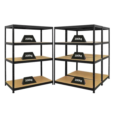Produktbild von Mega Deal | 3x Schwerlastregal Big Elephant | HxBxT 160x120x60cm | Fachlast 200kg | Schwarz