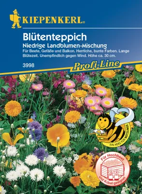 Produktbild von Blütenteppich Niedrige Landblumen-Mischung, einjährig für Hochbeet und Kübel geeignet