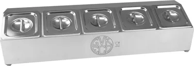 Immagine prodotto di Ripiano superiore GN per 5 contenitori gastronorm 1/6 incl. contenitore GN 1/6 con coperchio