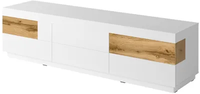 Produktbild von OXM TV-Schränke Silke Weiß / Weiß glänzend / Eiche Wotan 206 x 54 x 50 cm