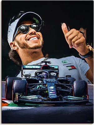 Produktbild von ARTland Leinwandbild Sir Lewis Hamilton alias LH44 Größe: 60x80 cm
