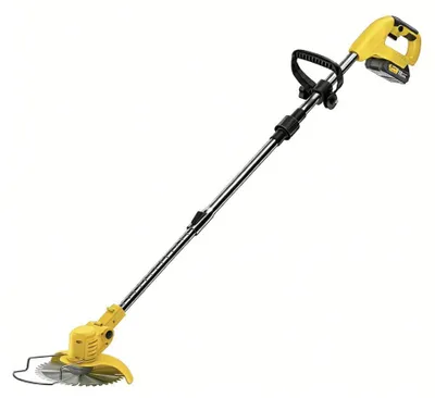Produktbild von Akku Rasentrimmer Freischneider mit Teleskopschaft Kantenschneider Gartentrimmer 21V 650W 60 Min Laufzeit Handgerät für Garten und Auffahrt Gelb 2 batteries