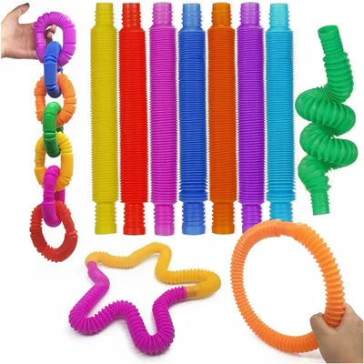 Zdjęcie produktu dla Rurki Dla Dzieci Rurki Sensoryczne Pop Set Zabawki Xl 10 Sztuk