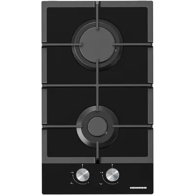 Produktbild von Heinner HBH-M302FGBK, Schwarz, Integriert, 30 cm, Gaskochfeld, Glas, 2 Zone(n)