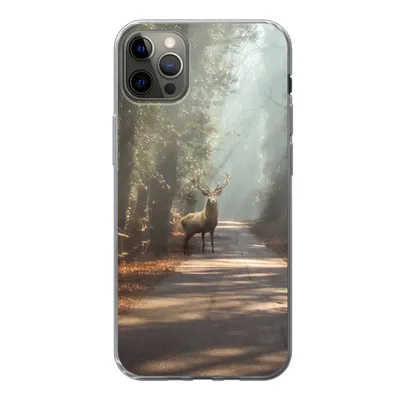 Produktbild von MuchoWow® Handyhülle Schutzhülle Hülle für iPhone 13 Pro Max Hirsche - Wald - Sonnenstrahlen Silikon Softcase Handy Hülle - Mobiltelefon