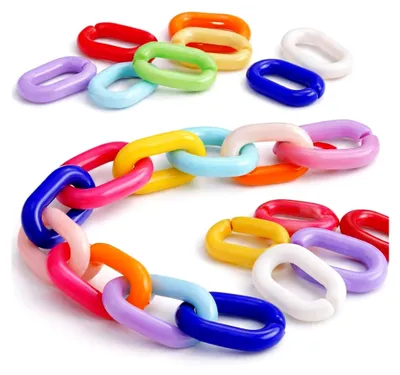 Produktbild von Kunststoffkette 3 m Bunt 15 mm Gliederkette Acryl Chunky Kette DIY Schmuck Zubehör