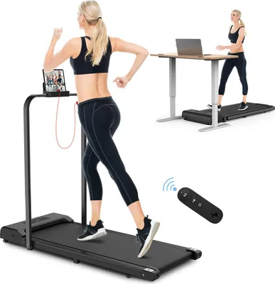 Produktbild von BIGZZIA Laufband klappbar | 750 Watt leiser Elektromotor | 2-in-1 Treadmill elektrisches | Geh- und Lauftraining | LCD Display | bis 10 km/h | bis 120 kg | Für Büro & zu Hause - Schwarz