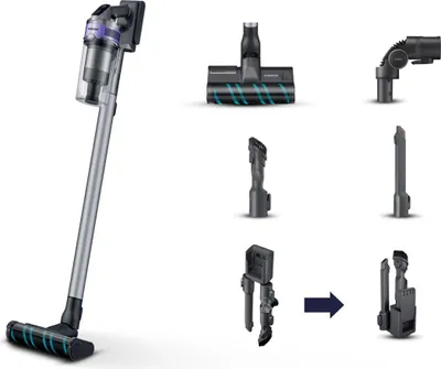 Immagine prodotto di Samsung Jet 75 easy Senza sacchetto 0,8 L 550 W Nero, Cromo, Colore foglia di tè, Viola