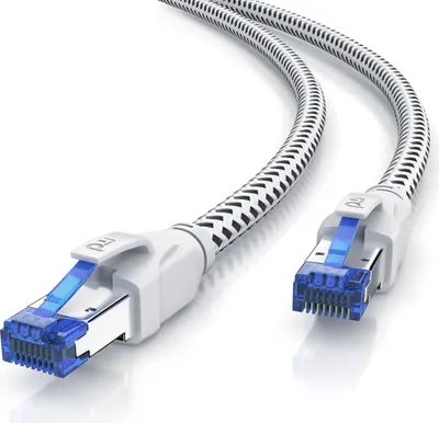 Zdjęcie produktu dla Kabel krosowy Primewire CAT 8 w powłoce bawełnianej - kabel Gigabit Ethernet LAN - 40 Gbit/s - ekranowanie S/FTP PIMF - kabel sieciowy - 10m